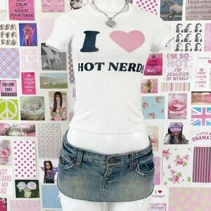 y2k i heart hot nerds baby tee bdg urban outfitters size S
